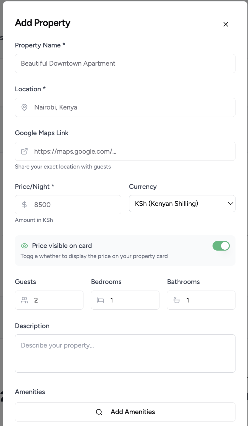 Add Property Form